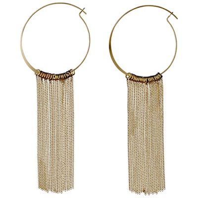 Gold Plated creole hoop with curb chains earrings